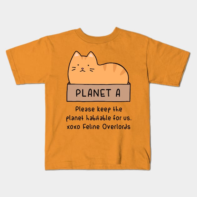 Orange Cat - Habitable Planet (Buttercream) Kids T-Shirt by ImperfectLife